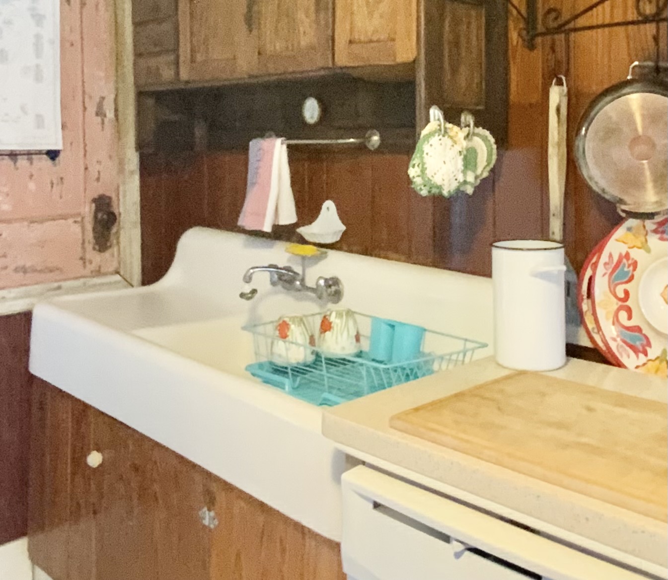 Vintage restored apron porcelain sink